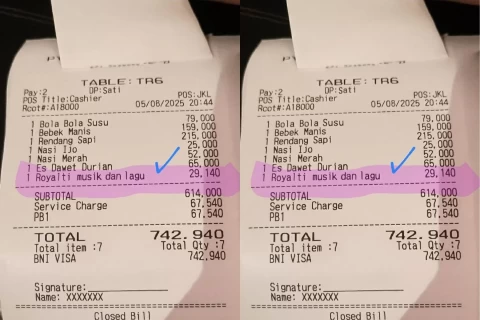 Royalti Musik di Struk Pelanggan Jadi Sorotan: Ini Dasar Hukum dan Aturan Tarifnya