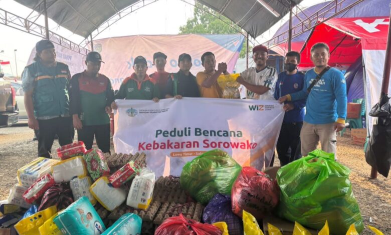 WIZ Wajo Berikan Bantuan Awal ke Korban Kebakaran di Sorowako